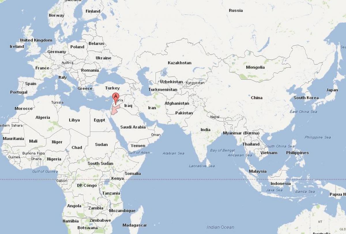 ヨルダン国を世界地図 ヨルダンの場所が世界の地図 西アジア アジア
