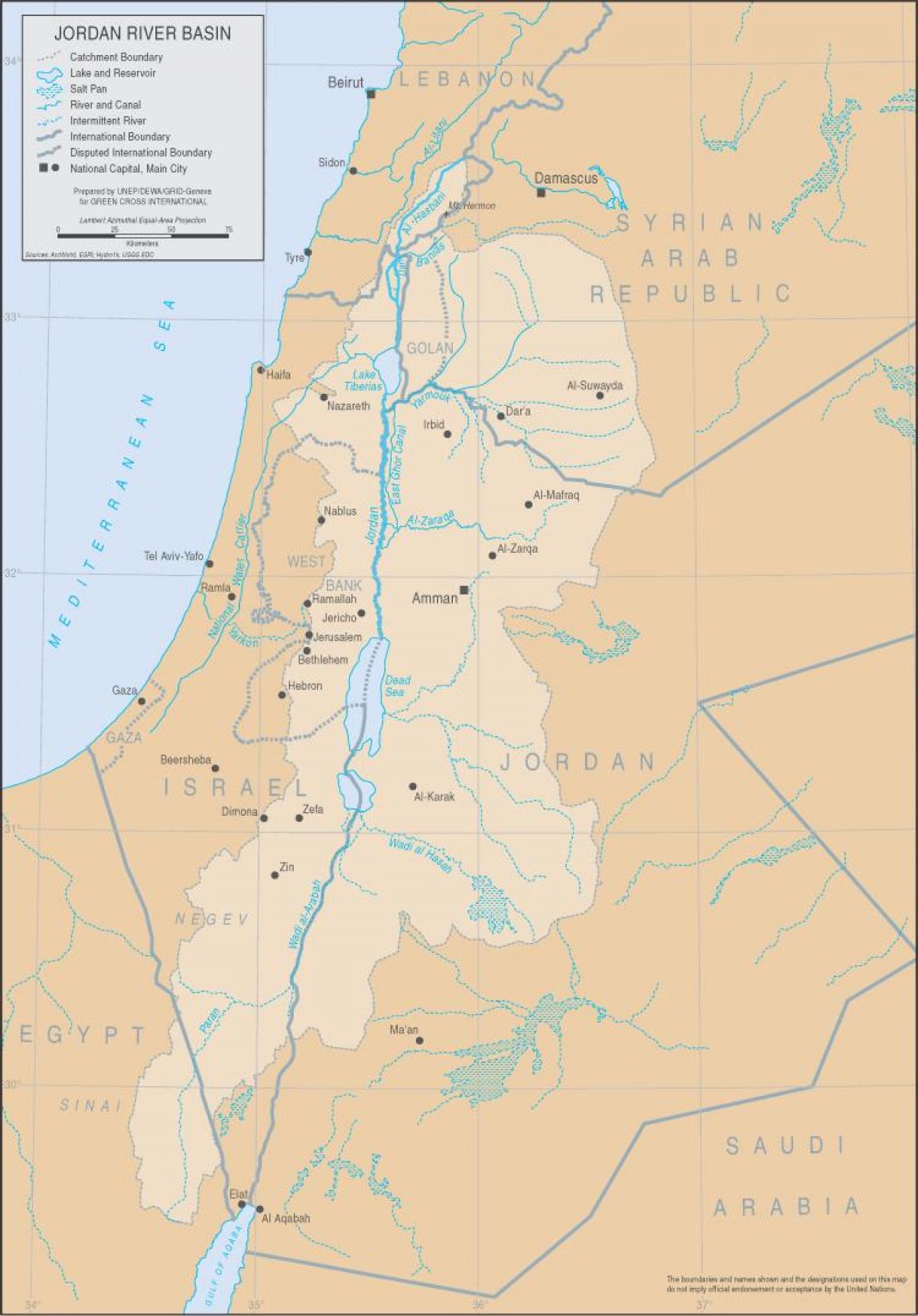 ヨルダン川を世界地図 地図のヨルダン川 西アジア アジア