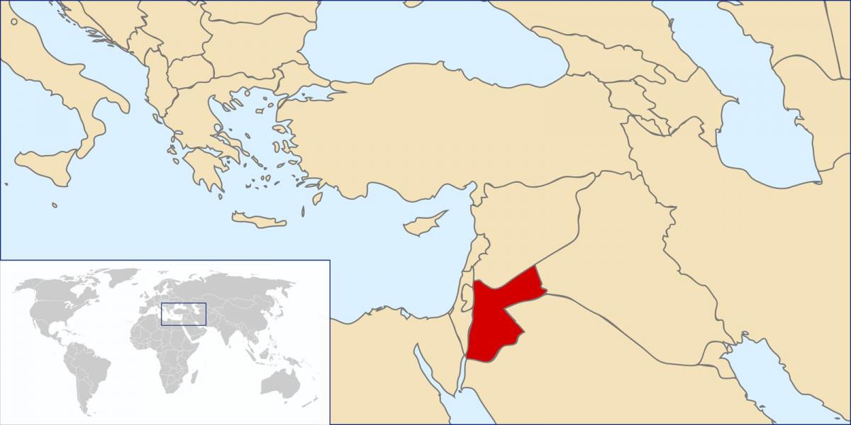 ヨルダンの世界地図
