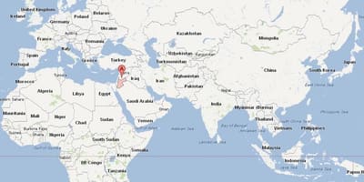 ヨルダンの場所が世界の地図