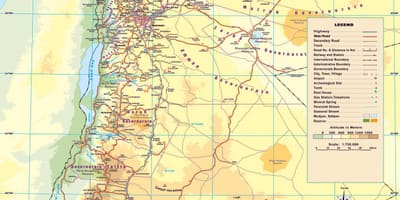 地図の物理地図のヨルダン