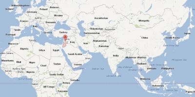 ヨルダンの場所が世界の地図